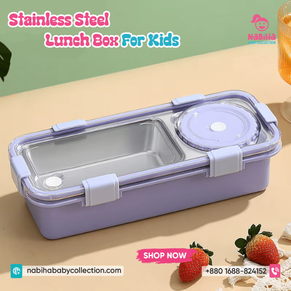 Modern Stainless Steel Bento Lunch Box with Cutlery