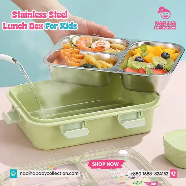 Bento-Style Stainless Steel Kids Lunch Box