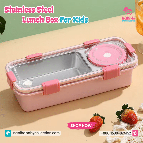 Modern Stainless Steel Bento Lunch Box with Cutlery