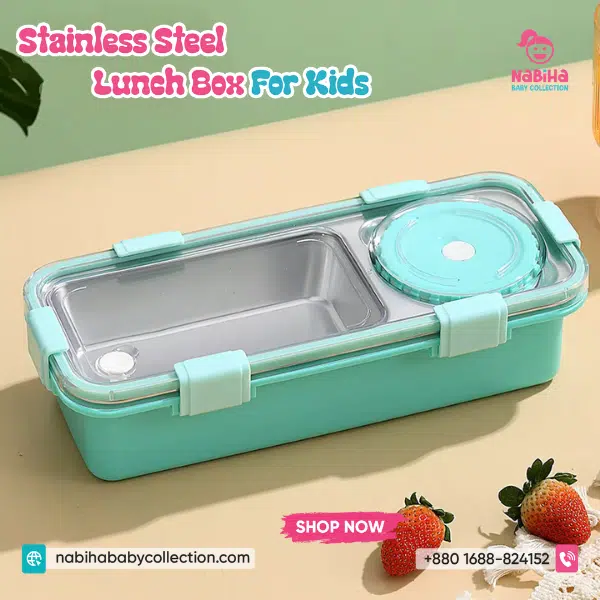 Modern Stainless Steel Bento Lunch Box with Cutlery