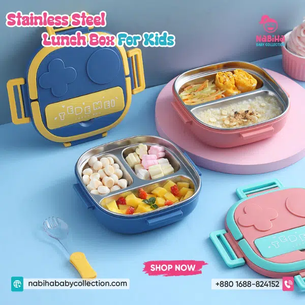 Durable Stainless Steel Kids Bento Lunch Box