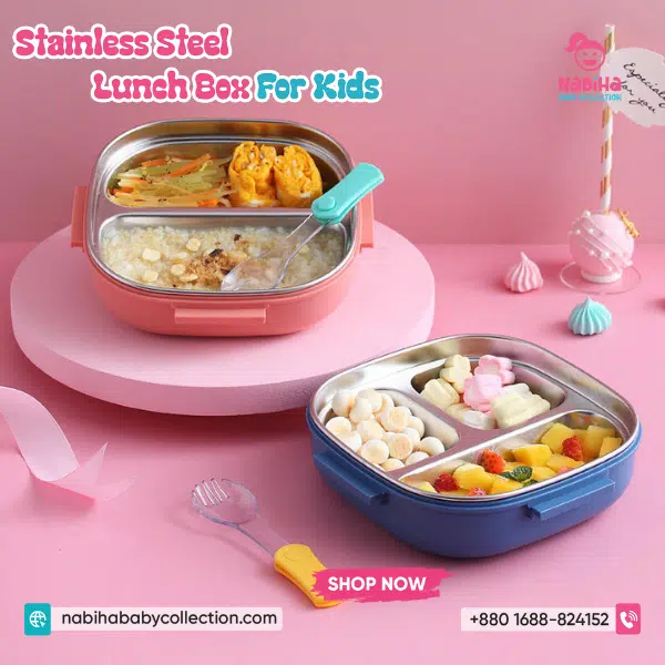 Durable Stainless Steel Kids Bento Lunch Box