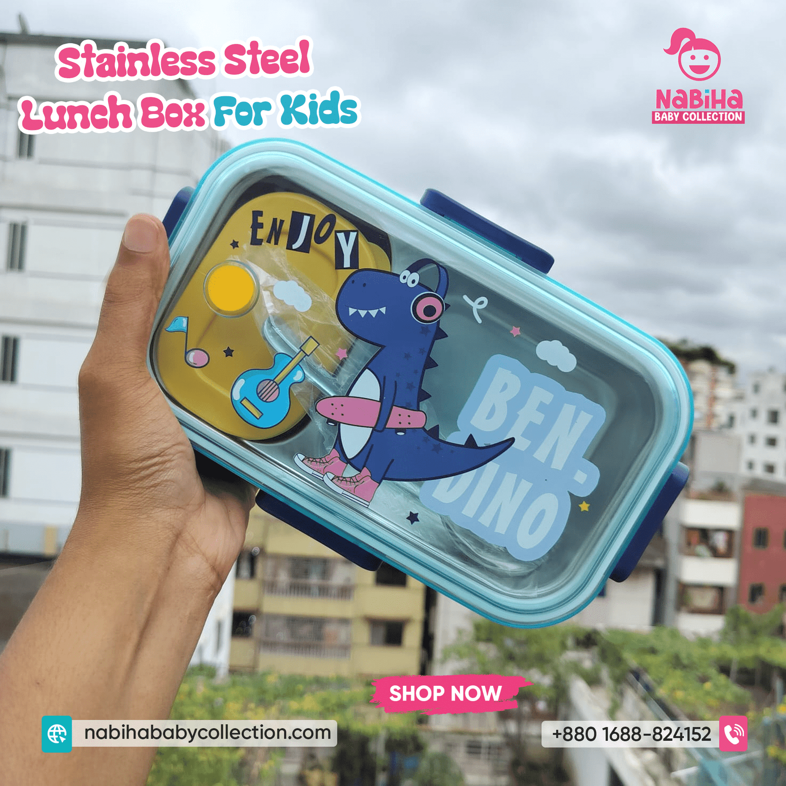 Stainless Steel Kids Lunch Box (Bento-Style)