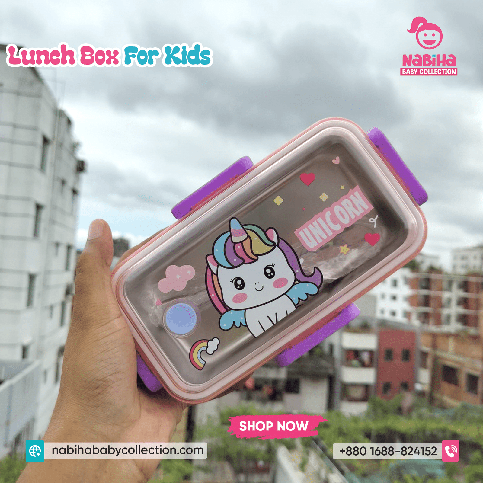 Stainless Steel Kids Lunch Box (Bento-Style)