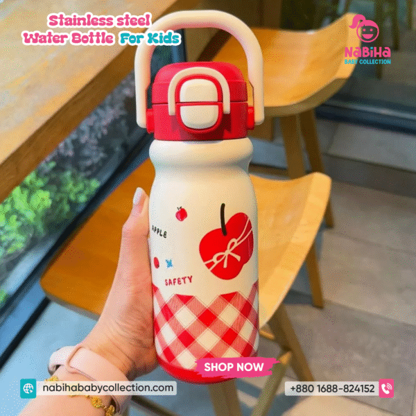 Kids Insulated Stainless Steel Water Bottle — 500 ml, Flip‑Lock Straw Lid, Cute Prints