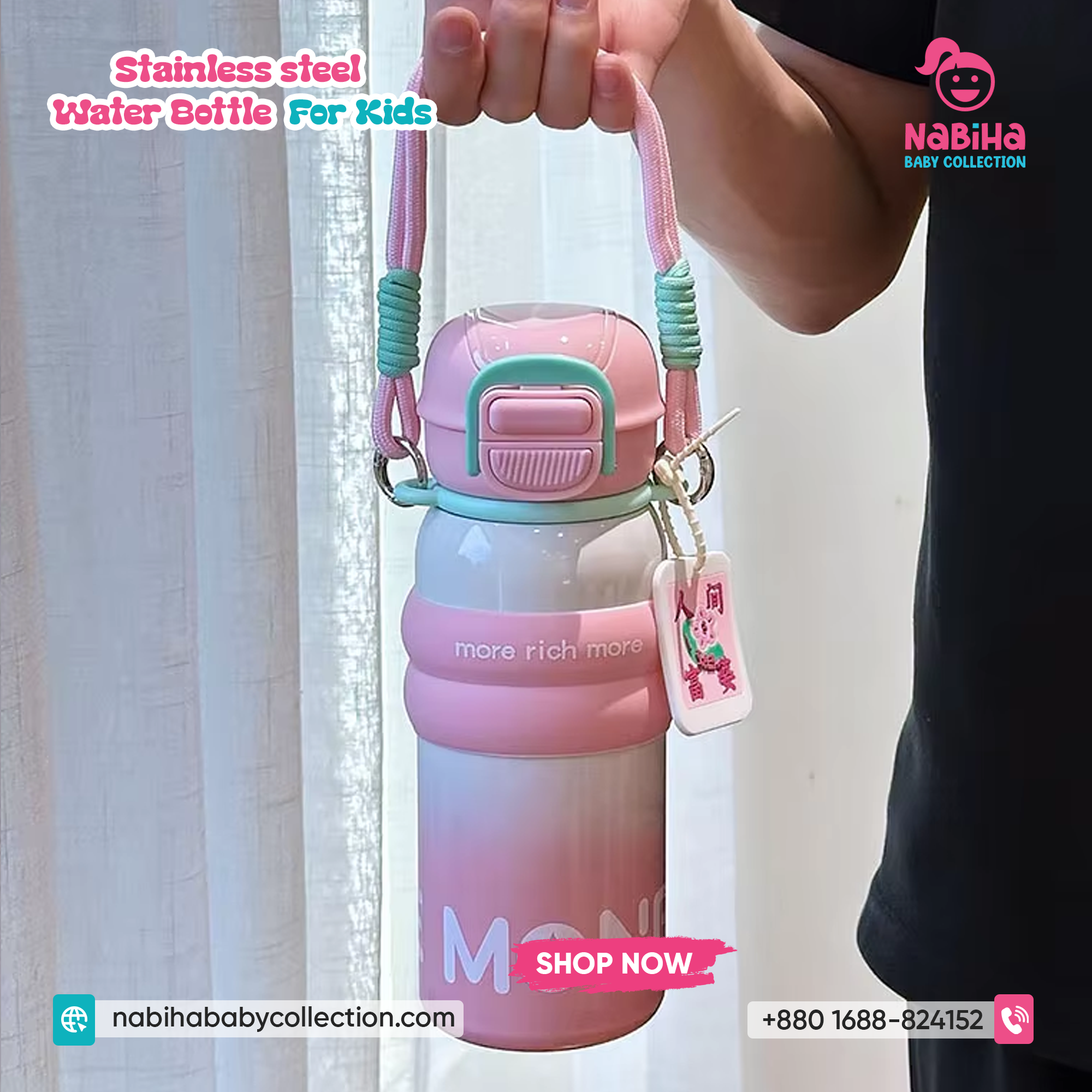 Short descriptionTitle: Kids Insulated Stainless Steel Water Bottle — 600 ml, Flip‑Lock Straw Lid, Stylish Designs