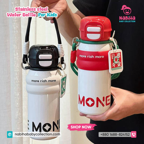 Short descriptionTitle: Kids Insulated Stainless Steel Water Bottle — 600 ml, Flip‑Lock Straw Lid, Stylish Designs