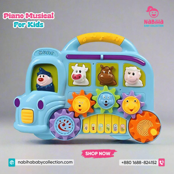 Piano Musical Braskit Três Tambores