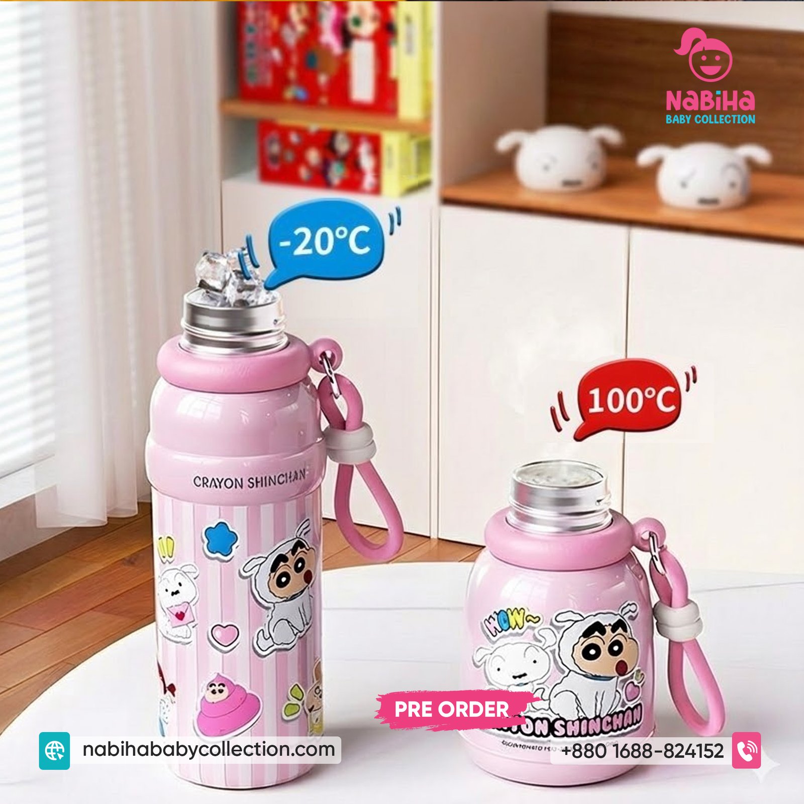 Crayon Shin-chan 3D Character Insulated Thermos Bottle (350ml)