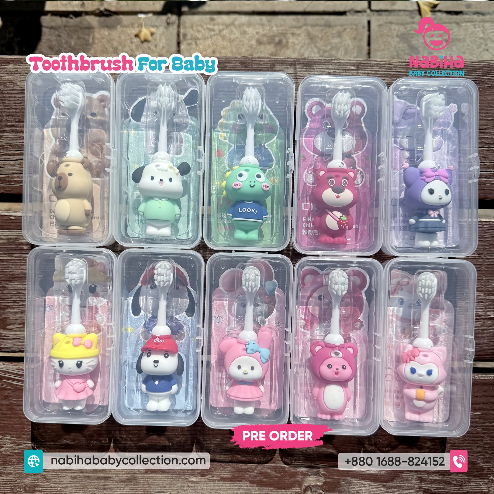 Cute 3D Cartoon Soft Baby Toothbrush