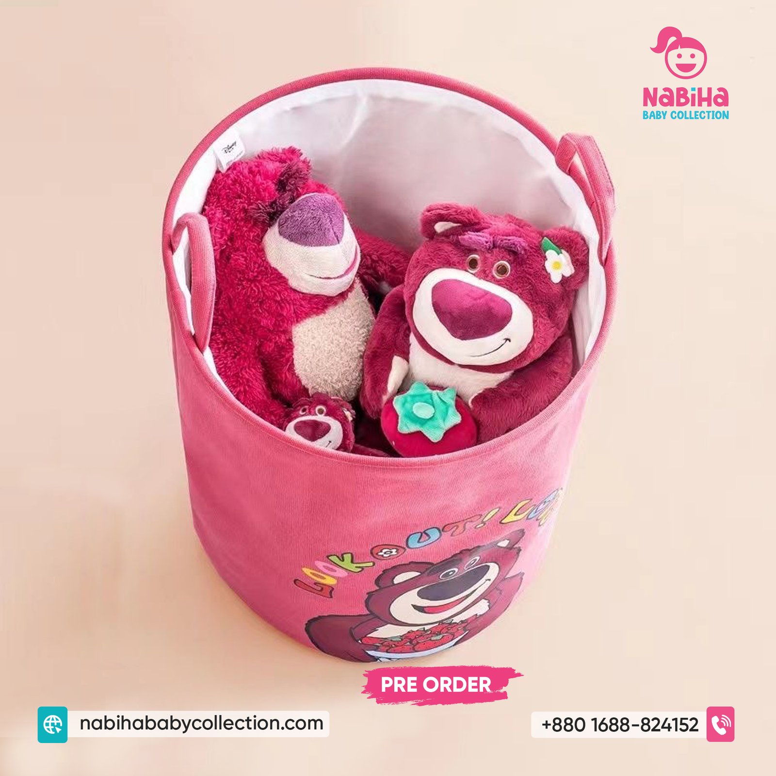 Cute Cartoon Laundry & Toy Storage Basket