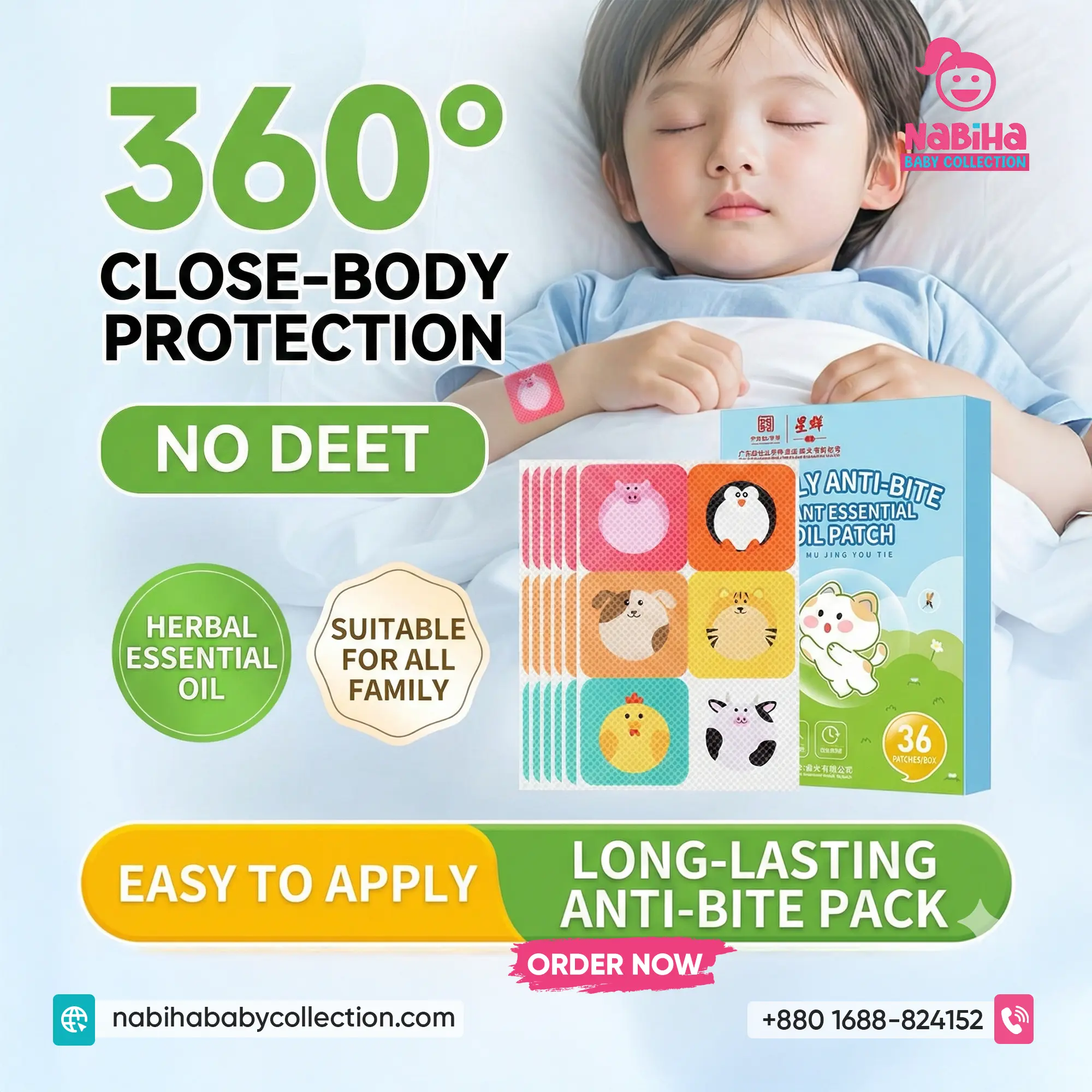 Summer Anti-Bite Plant Essential Oil Patches (36 Patches)