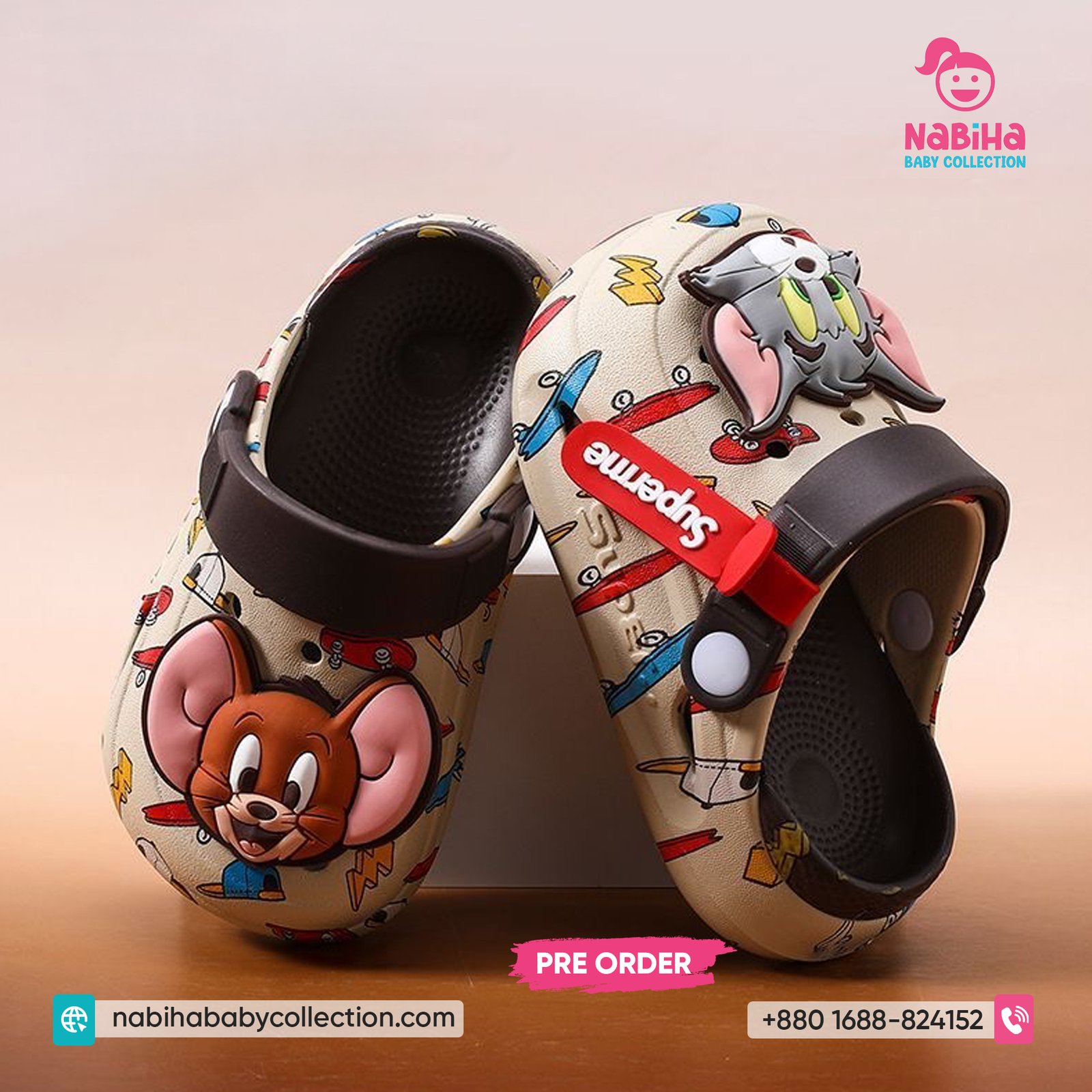 Tom & Jerry 3D Cartoon Kids Clogs