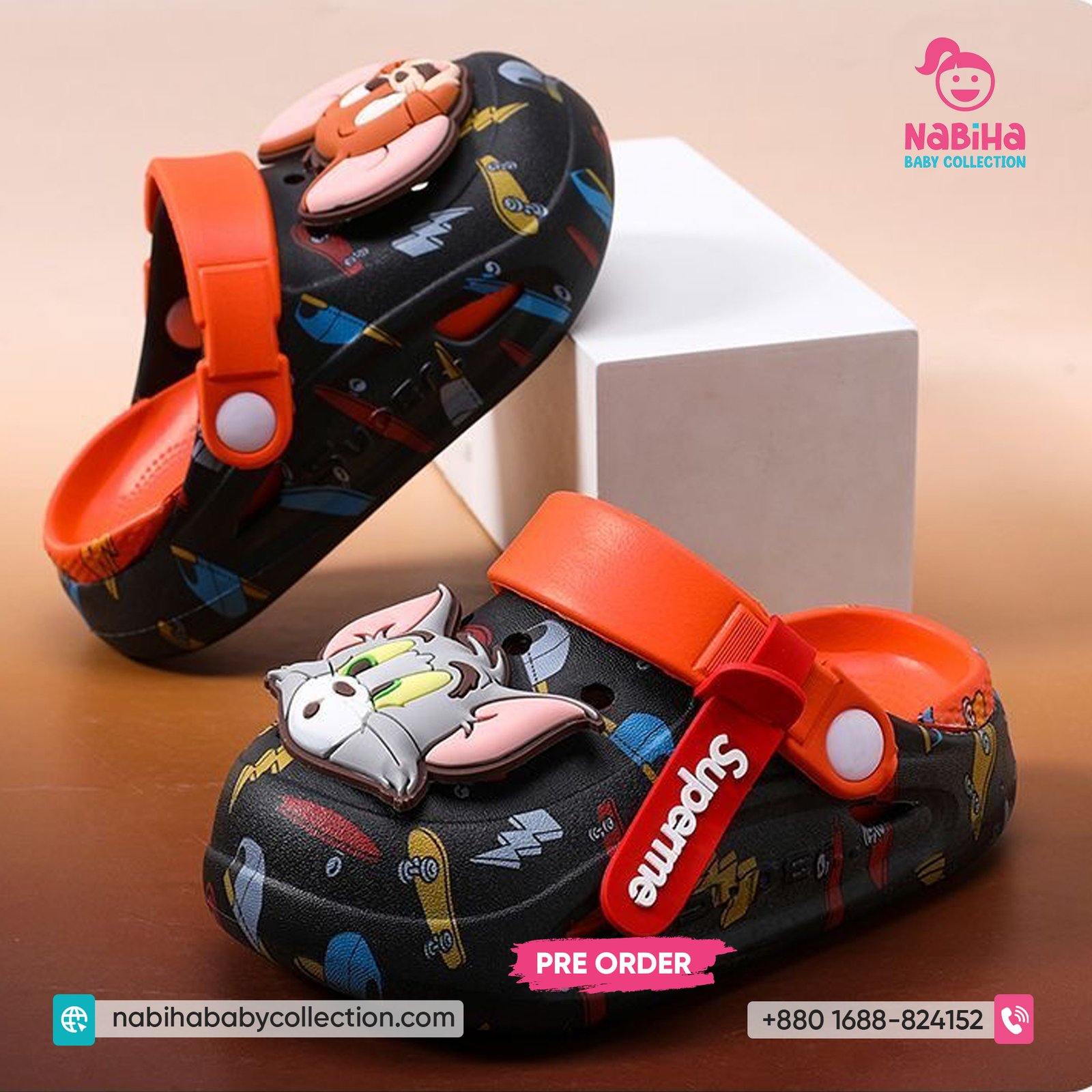 Tom & Jerry 3D Cartoon Kids Clogs