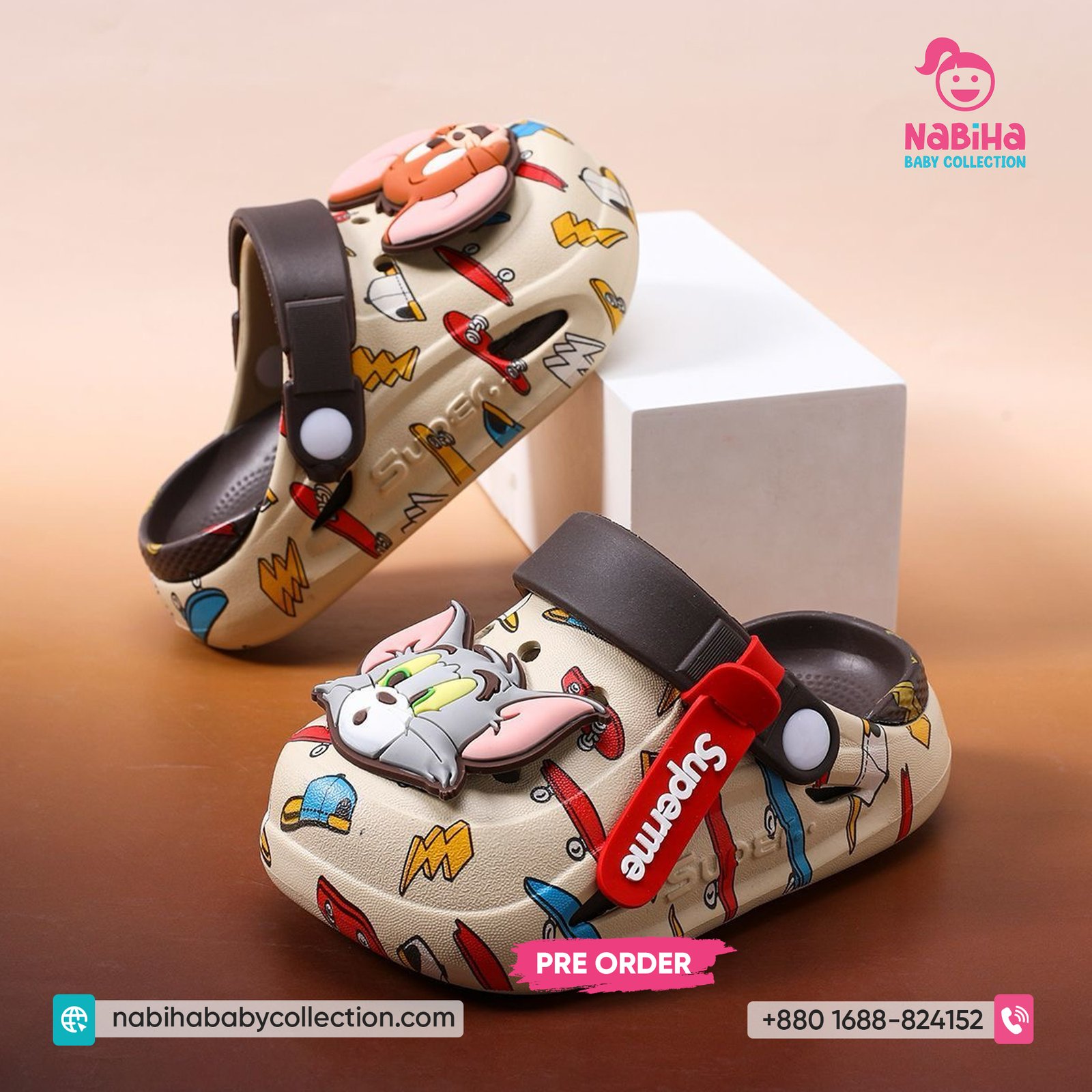 Tom & Jerry 3D Cartoon Kids Clogs
