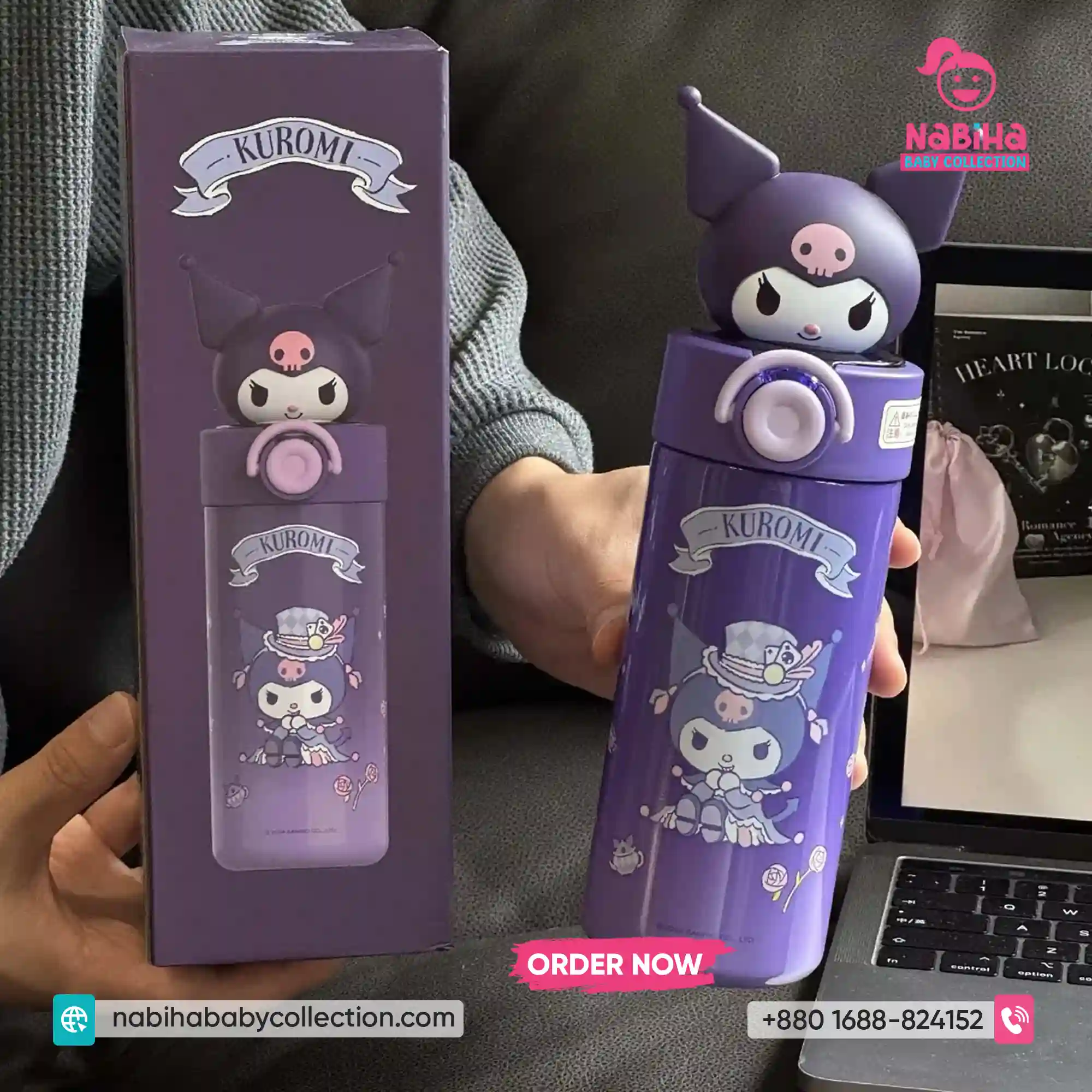 Cute Sanrio 3D Character Premium SUS 316 Insulated Thermos Bottle (450ml)