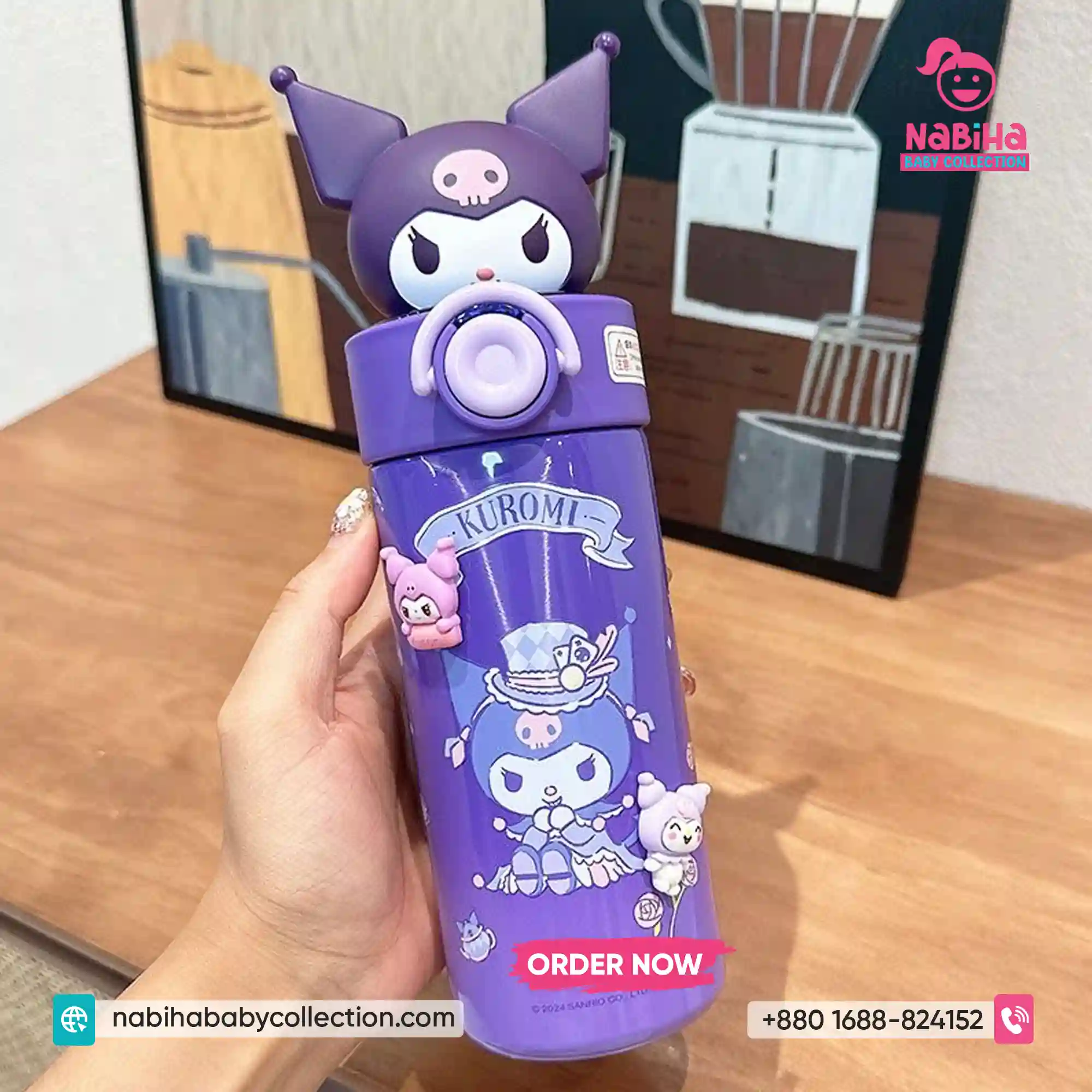 Cute Sanrio 3D Character Premium SUS 316 Insulated Thermos Bottle (450ml)