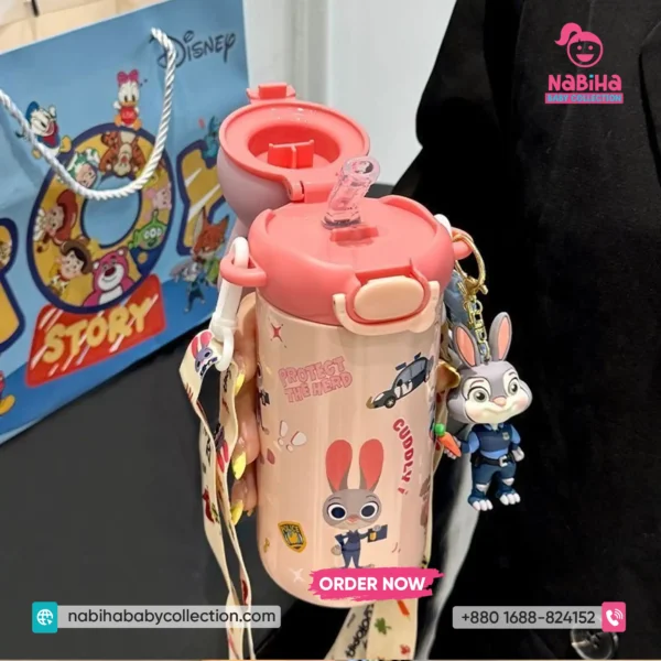 Disney Zootopia 3D Character Premium Thermos Bottle with Strap (480ml)