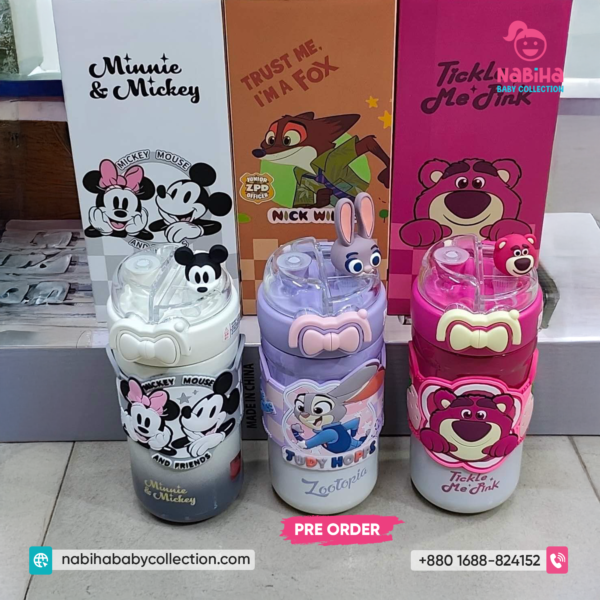 Disney 3D Pop-up Character Thermos Bottle with Bow-Knot Lock & Strap