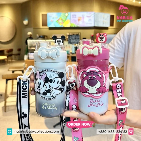 Disney 3D Pop-up Character Thermos Bottle with Bow-Knot Lock & Strap