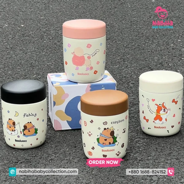 Cute Animal Theme Mini Thermal Coffee & Soup Cup (260ml)