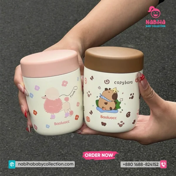 Cute Animal Theme Mini Thermal Coffee & Soup Cup (260ml)