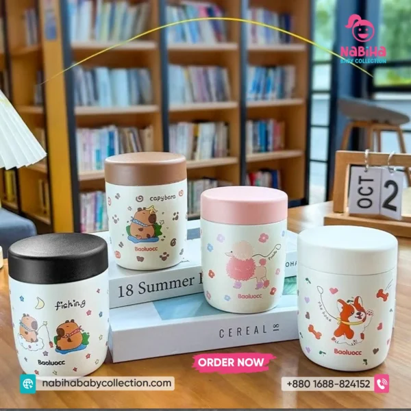 Cute Animal Theme Mini Thermal Coffee & Soup Cup (260ml)