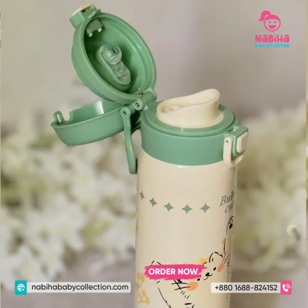 Bubble Cute Animal Theme Aesthetic Thermos Bottle with Secure Lock