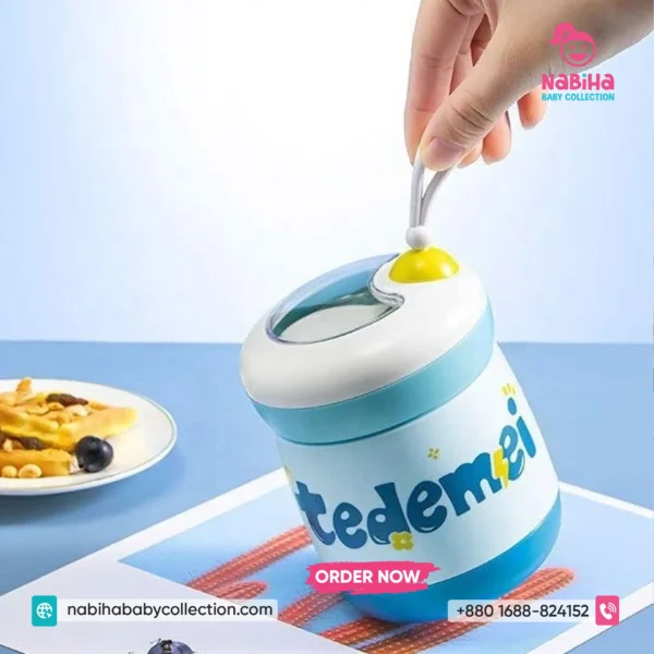 Tedemei 304 Stainless Steel Thermal Food Jar & Soup Cup with Folding Spoon (450ml)