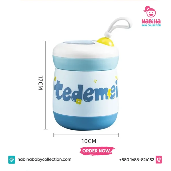 Tedemei 304 Stainless Steel Thermal Food Jar & Soup Cup with Folding Spoon (450ml)