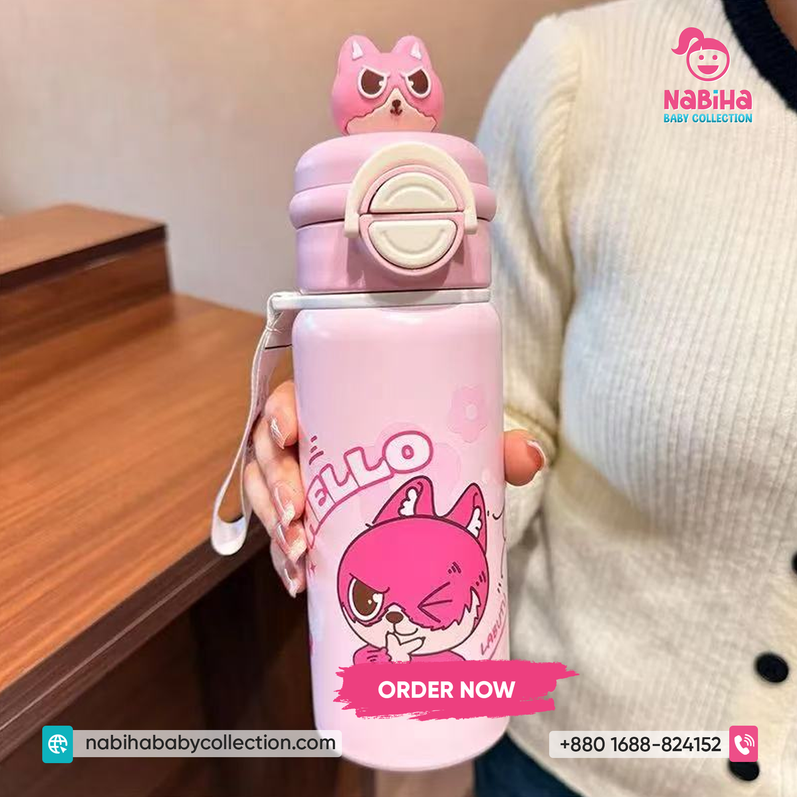 Cute Cartoon Kids Water Bottle