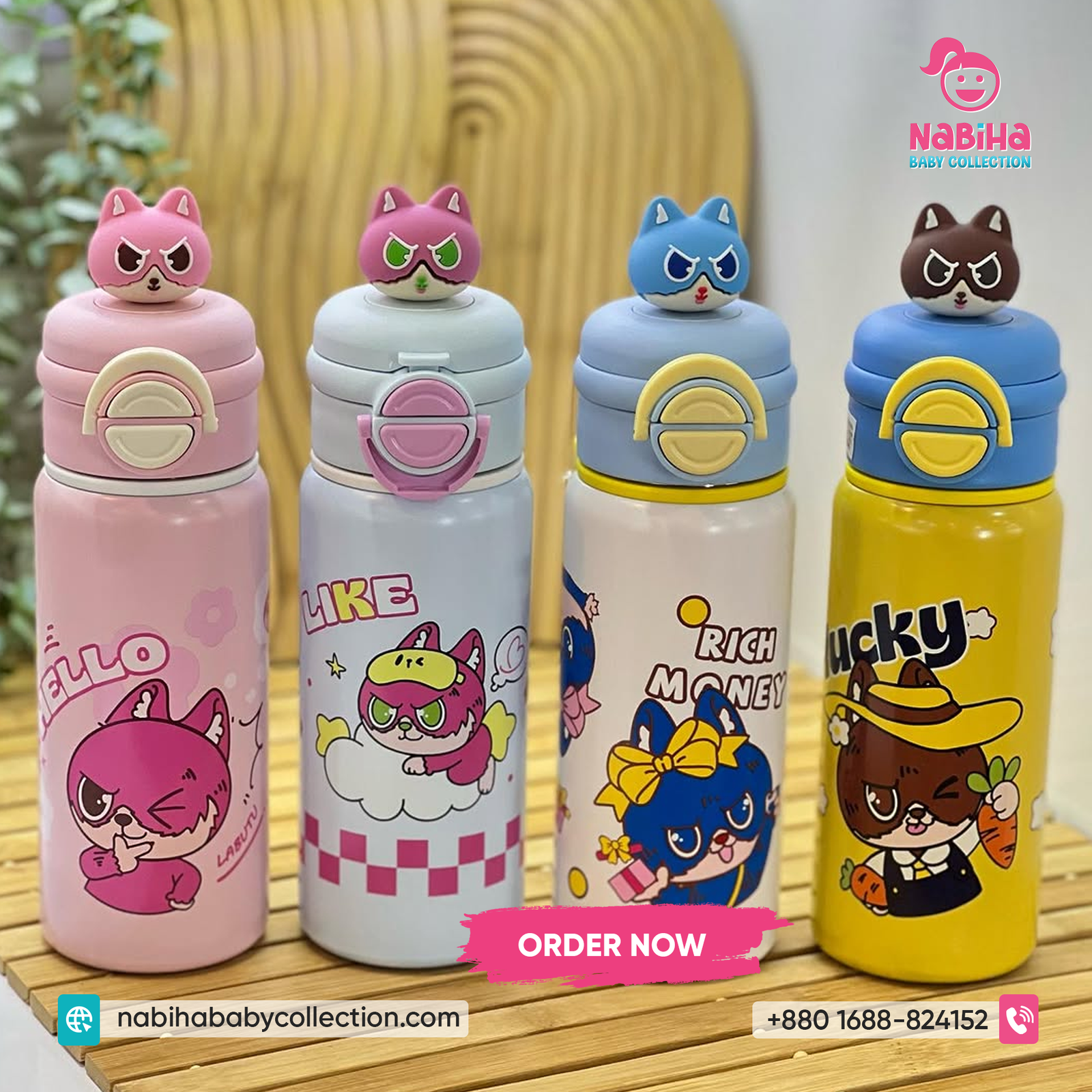 Cute Cartoon Kids Water Bottle