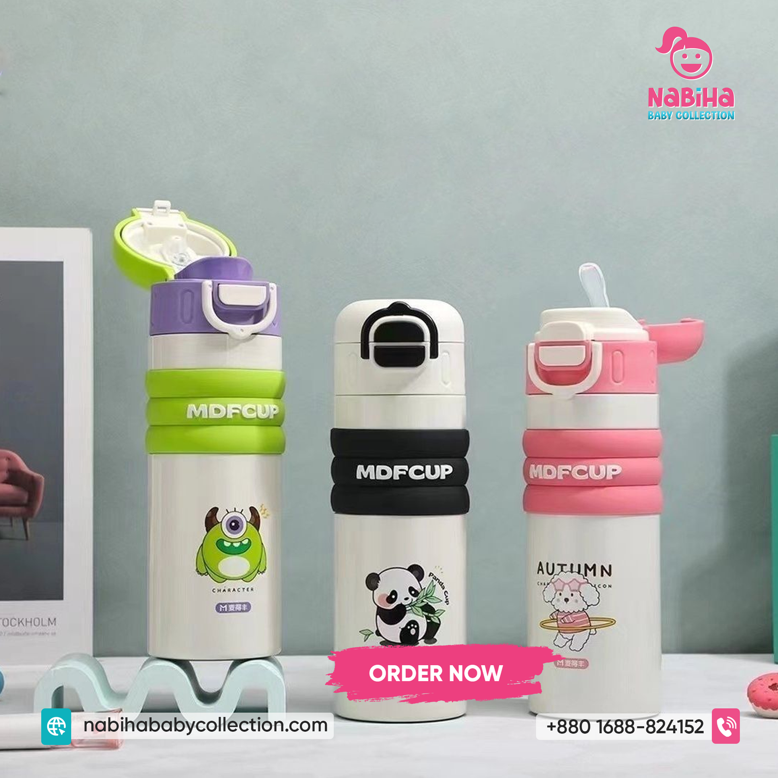 MDFCUP Cartoon Kids Insulated Water Bottle