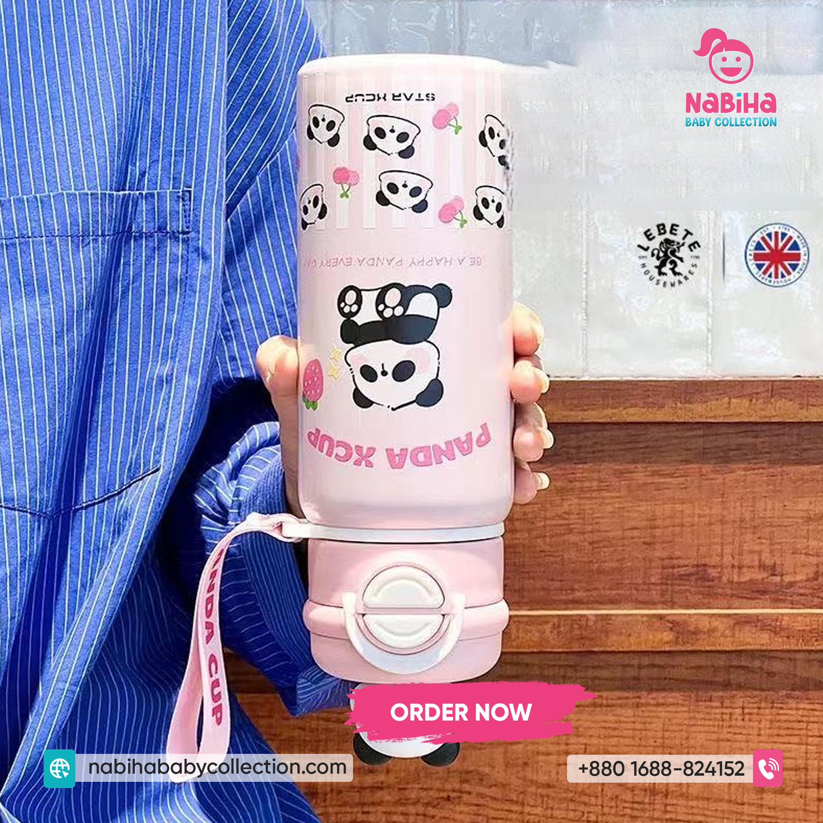 Panda X-Cup Kids Insulated Water Bottle