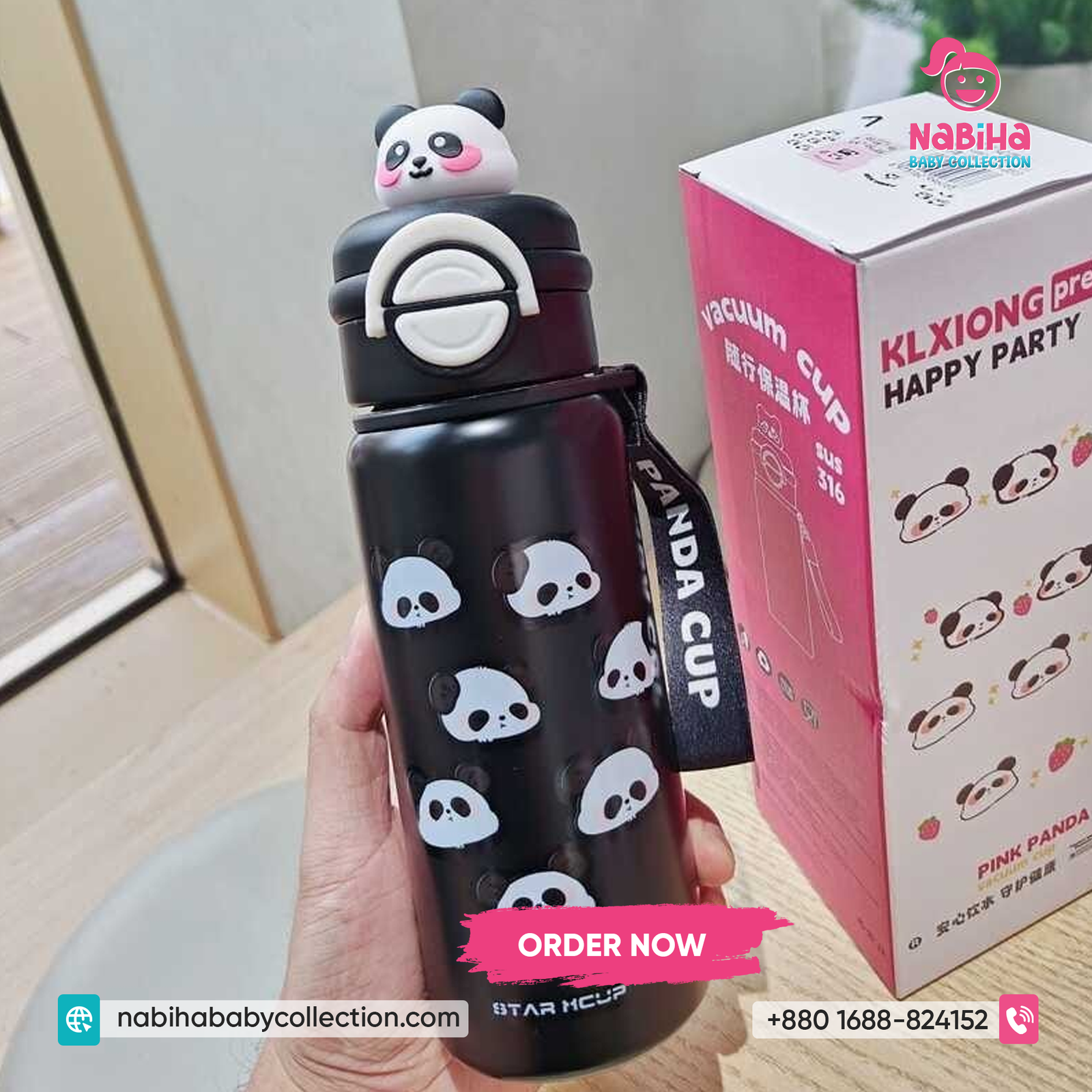 Panda X-Cup Kids Insulated Water Bottle