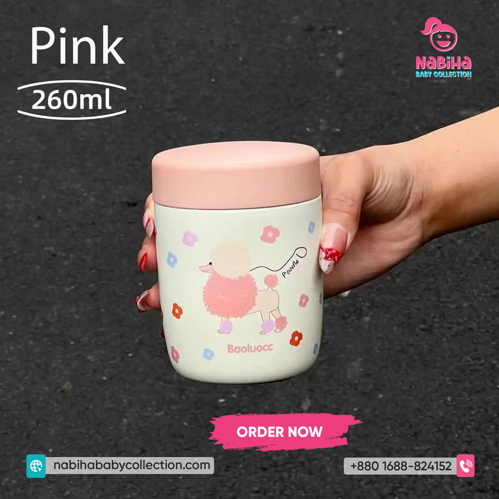Baoluocc Cartoon Insulated Food Jar (550ML)