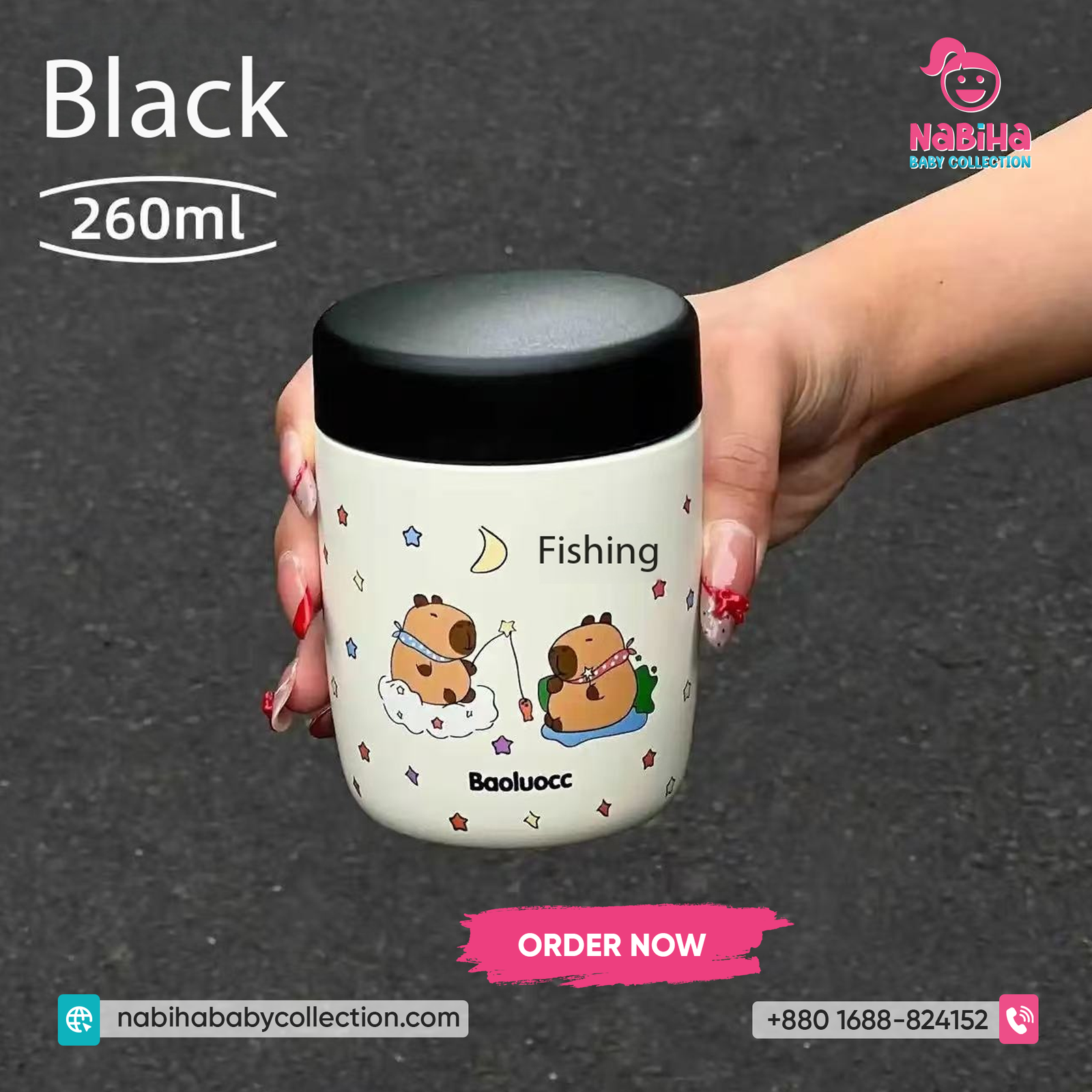 Baoluocc Cartoon Insulated Food Jar (550ML)