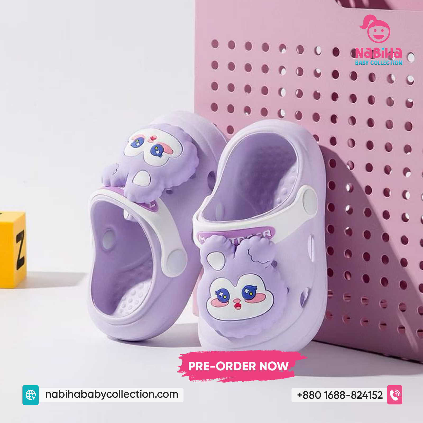 Cute Bunny Cartoon Baby Clog Sandal (Imported – Pre Order)