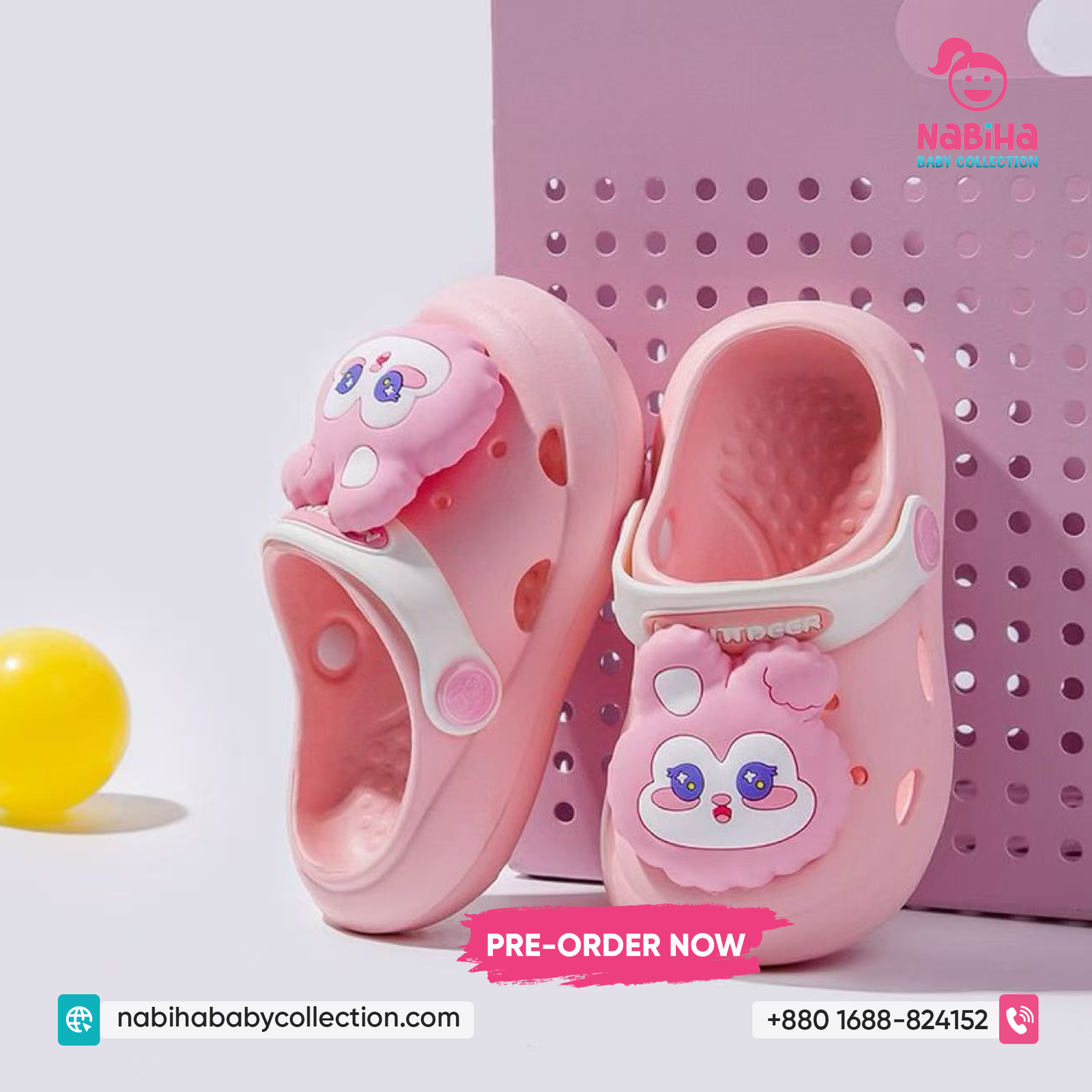 Cute Bunny Cartoon Baby Clog Sandal (Imported – Pre Order)