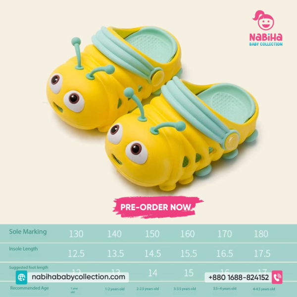Cute Caterpillar Cartoon Baby Clog Sandal (Imported – Pre Order)