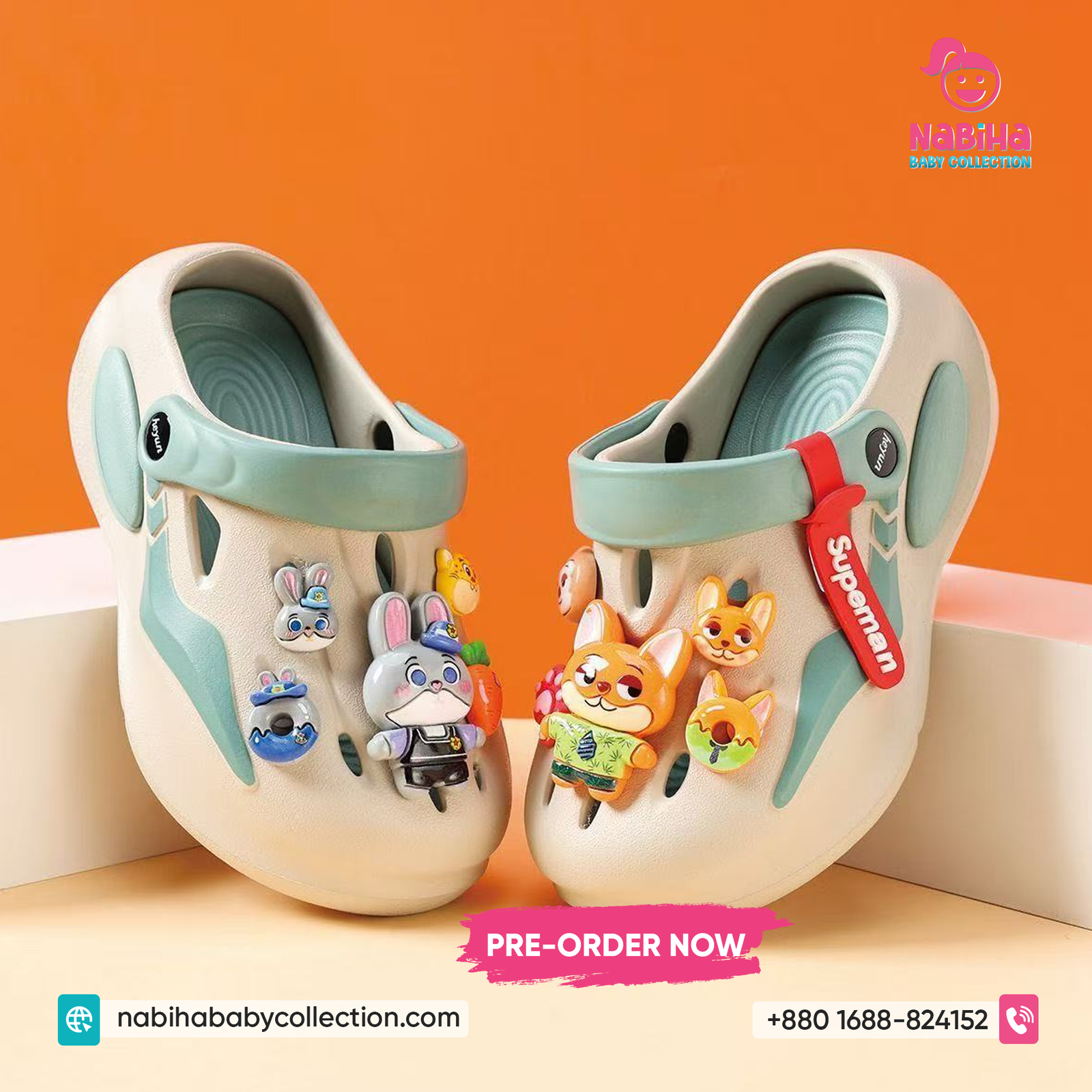 Premium Cartoon Charm Baby Clog Sandal (Imported – Pre Order Collection)
