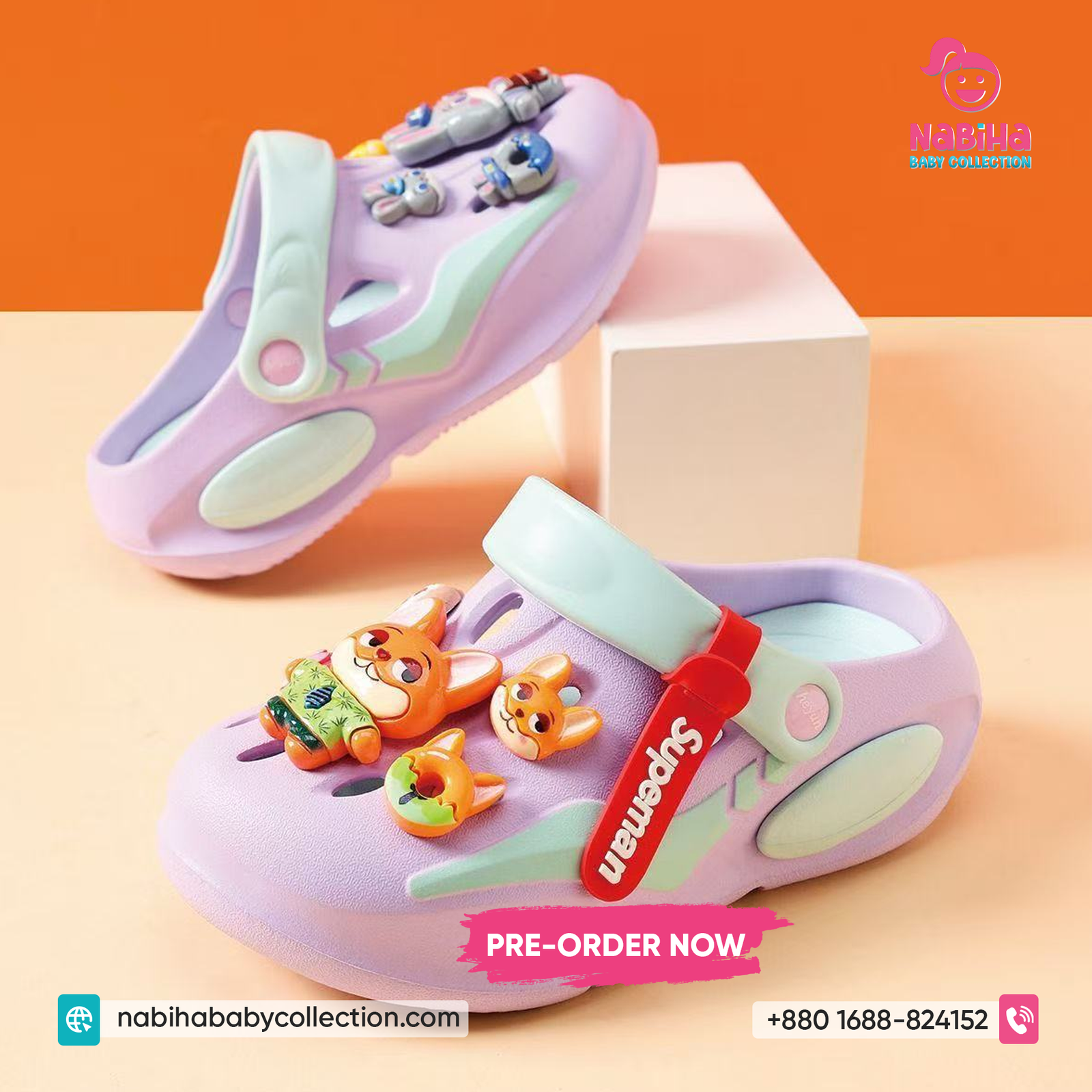 Premium Cartoon Charm Baby Clog Sandal (Imported – Pre Order Collection)
