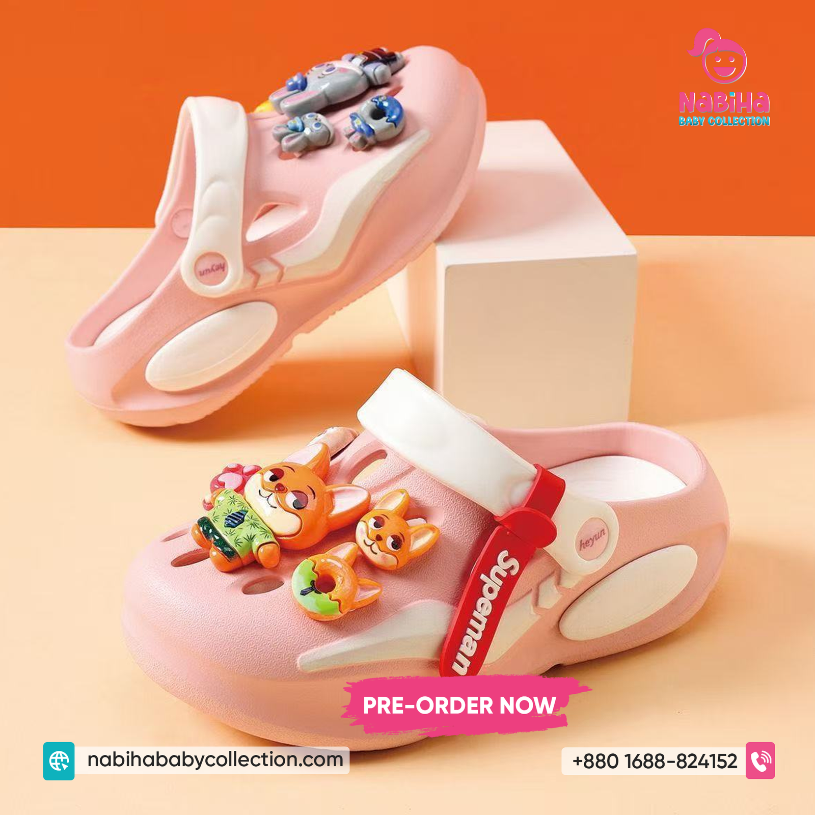Premium Cartoon Charm Baby Clog Sandal (Imported – Pre Order Collection)