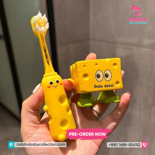 Kids Cheese Toothbrush – Soft Bristle Cute Cartoon Toothbrush for Kids (Imported – Pre Order)