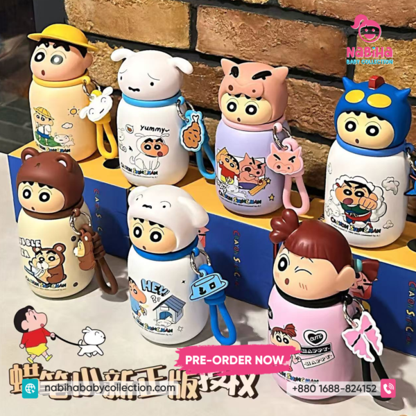 Shinchan Cartoon Kids Water Bottle with Strap (Imported – Pre Order)