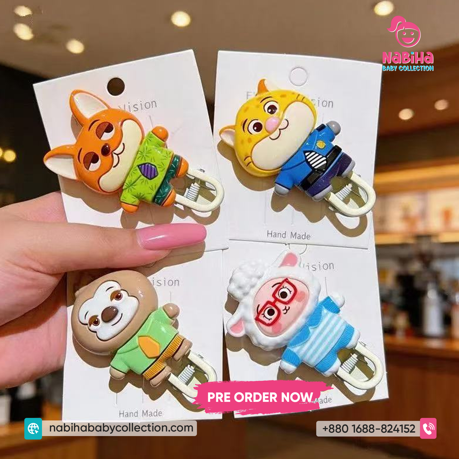 Cute Cartoon Animal Kids Hair Clip Set