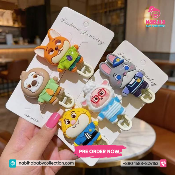Cute Cartoon Animal Kids Hair Clip Set