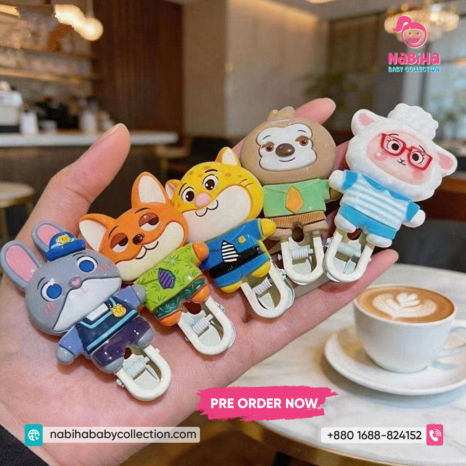 Cute Cartoon Animal Kids Hair Clip Set