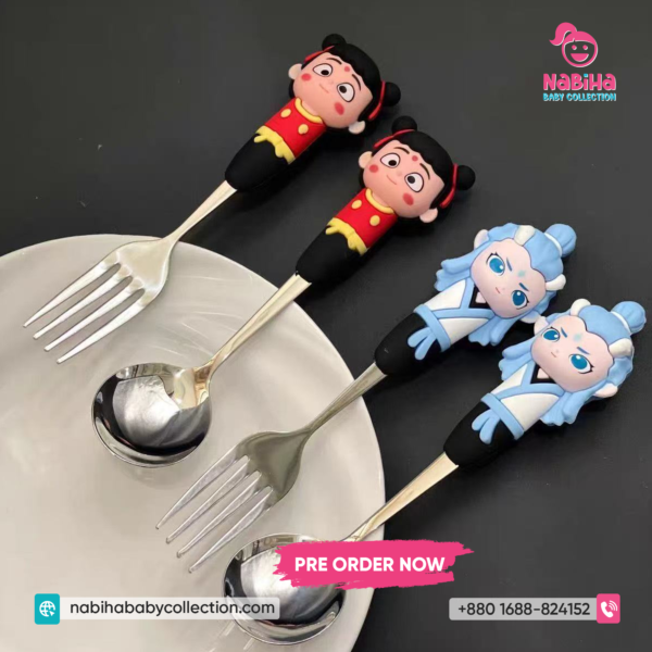 Cute Cartoon Kids Spoon & Fork Set