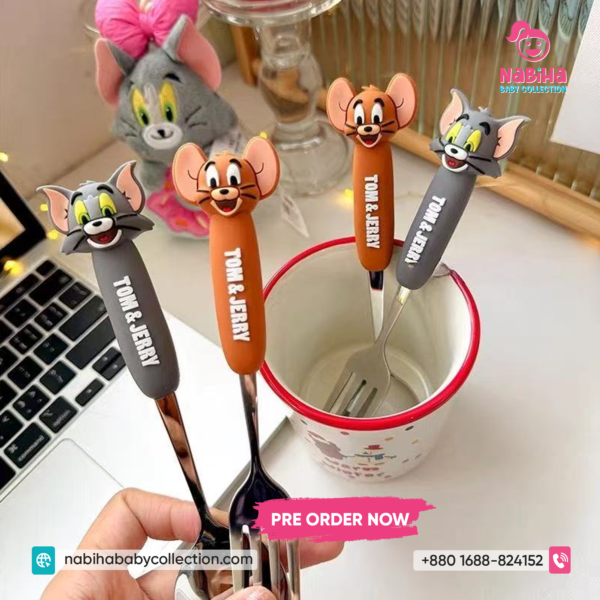 Tom & Jerry Cartoon Kids Spoon & Fork Set